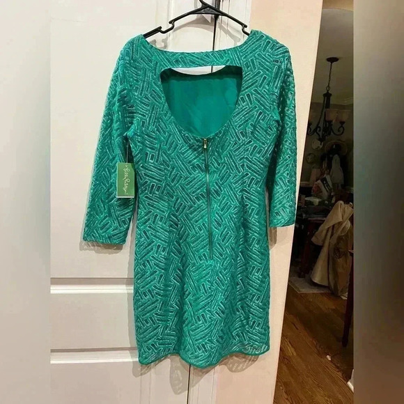 NWT Lilly Pulitzer Camellia Bamboo Geo Lace Dress Size 8 - Picture 11 of 15